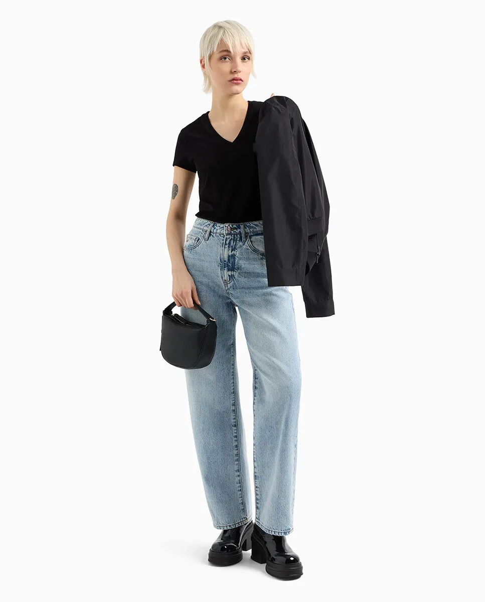 

Женские свободные джинсы J38 с высокой посадкой Armani Exchange, индиго