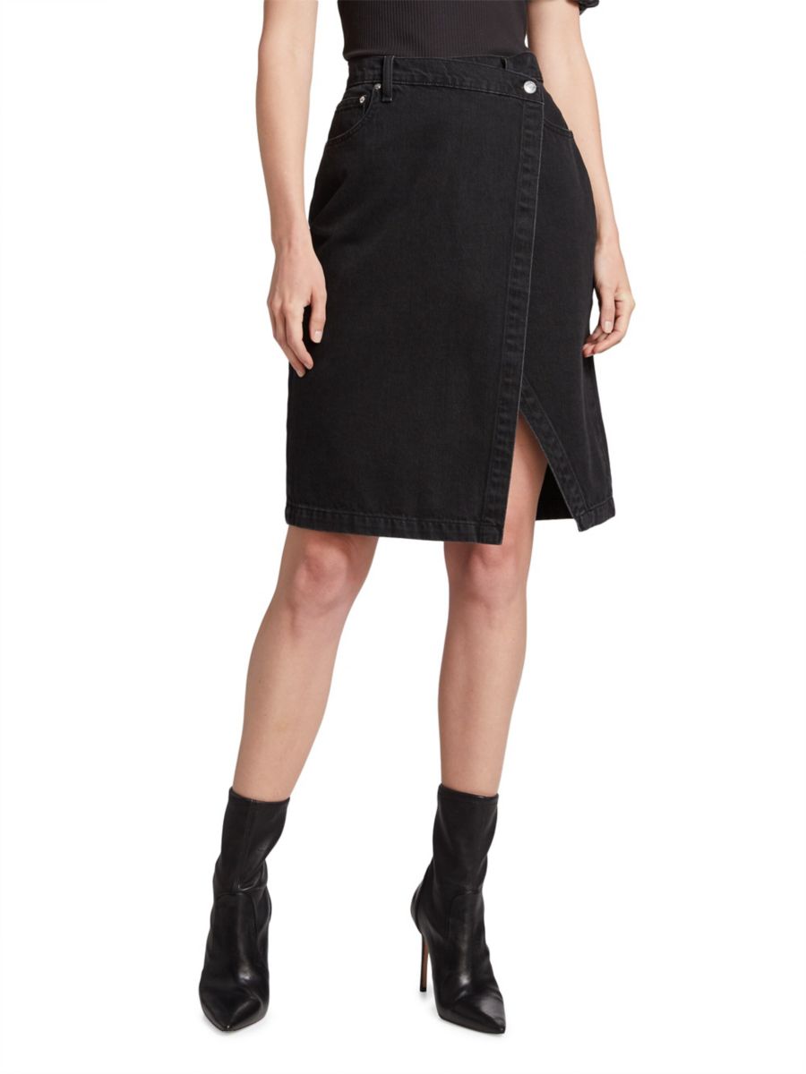 

Асимметричная джинсовая юбка Aine Derek Lam 10 Crosby, цвет Forsyth Black
