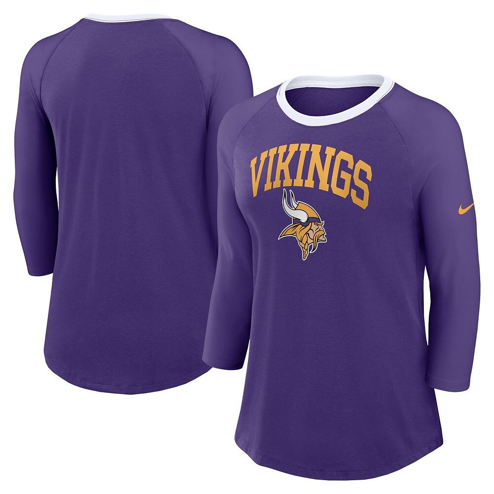 

Женская футболка Nike Purple Minnesota Vikings реглан с рукавом 3/4, цвет Mvk Purple