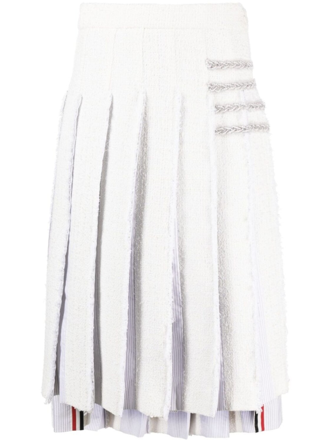 

Thom Browne твидовая юбка с полосками 4-Bar, белый