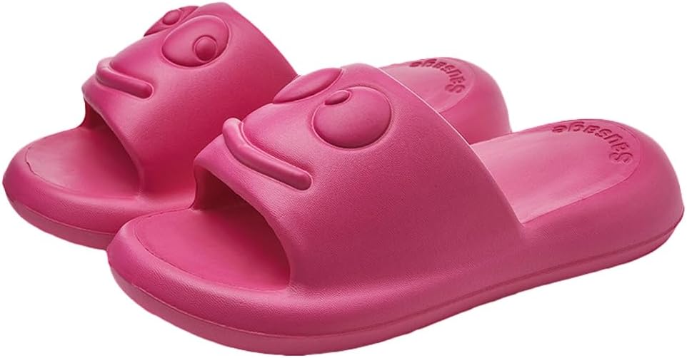 

Милые мультяшные тапочки-подушки для женщин и мужчин, шлепанцы с подушкой, противоскользящие, быстросохнущие, для душа, ванной и улицы Rungion, Rose