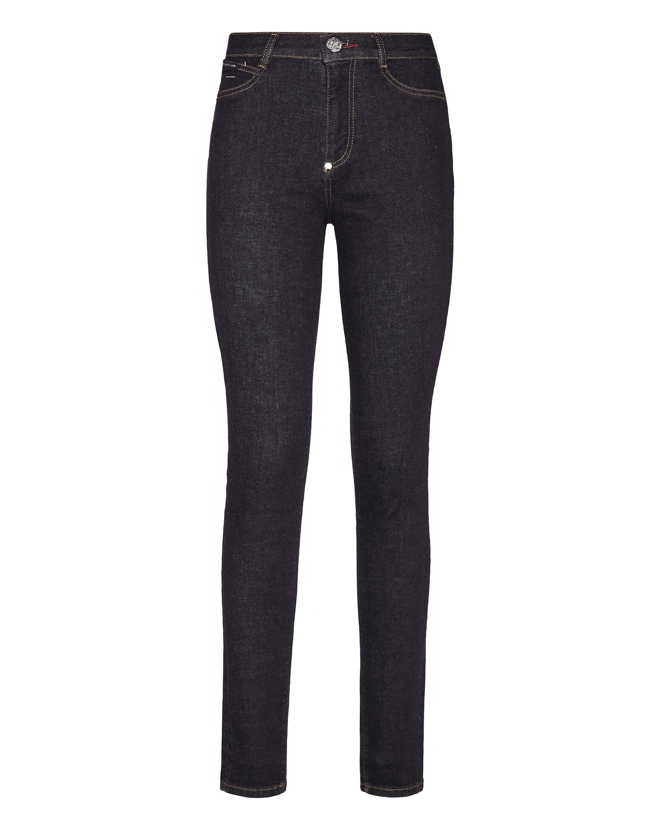 

Джинсовые джеггинсы с высокой талией PHILIPP PLEIN, цвет indigo blue clean