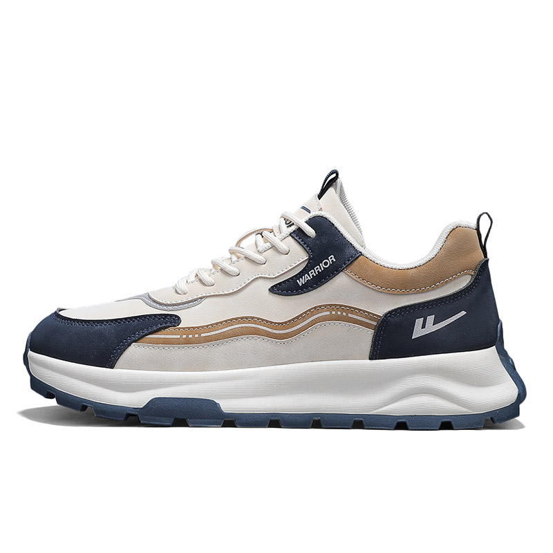 

WARRIOR Модные повседневные кроссовки Cushioning Abrasion Resistant Lightweight Low top Chunky для мужчин, серый, белый, синий