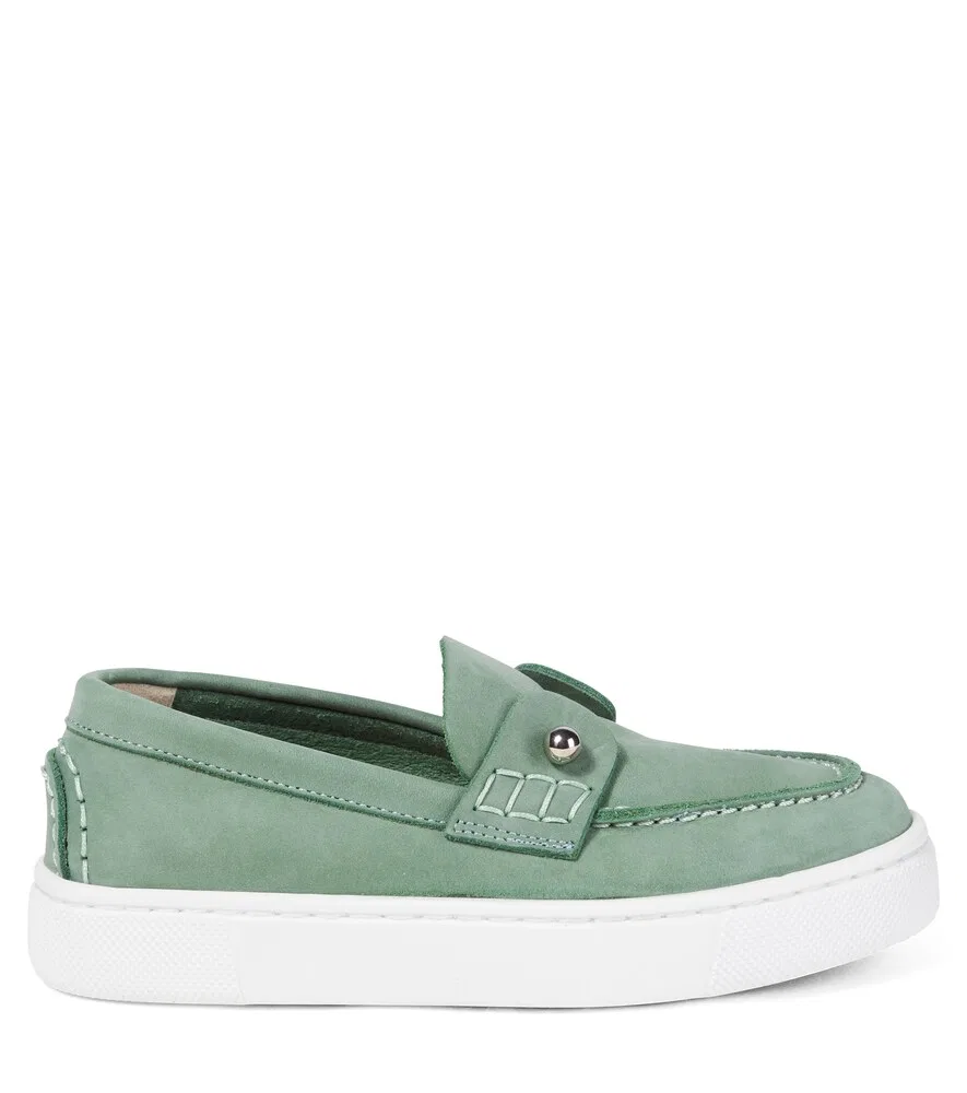 Кожаные лодочные туфли Chambelikid Christian Louboutin Kids, зеленый — фото 3