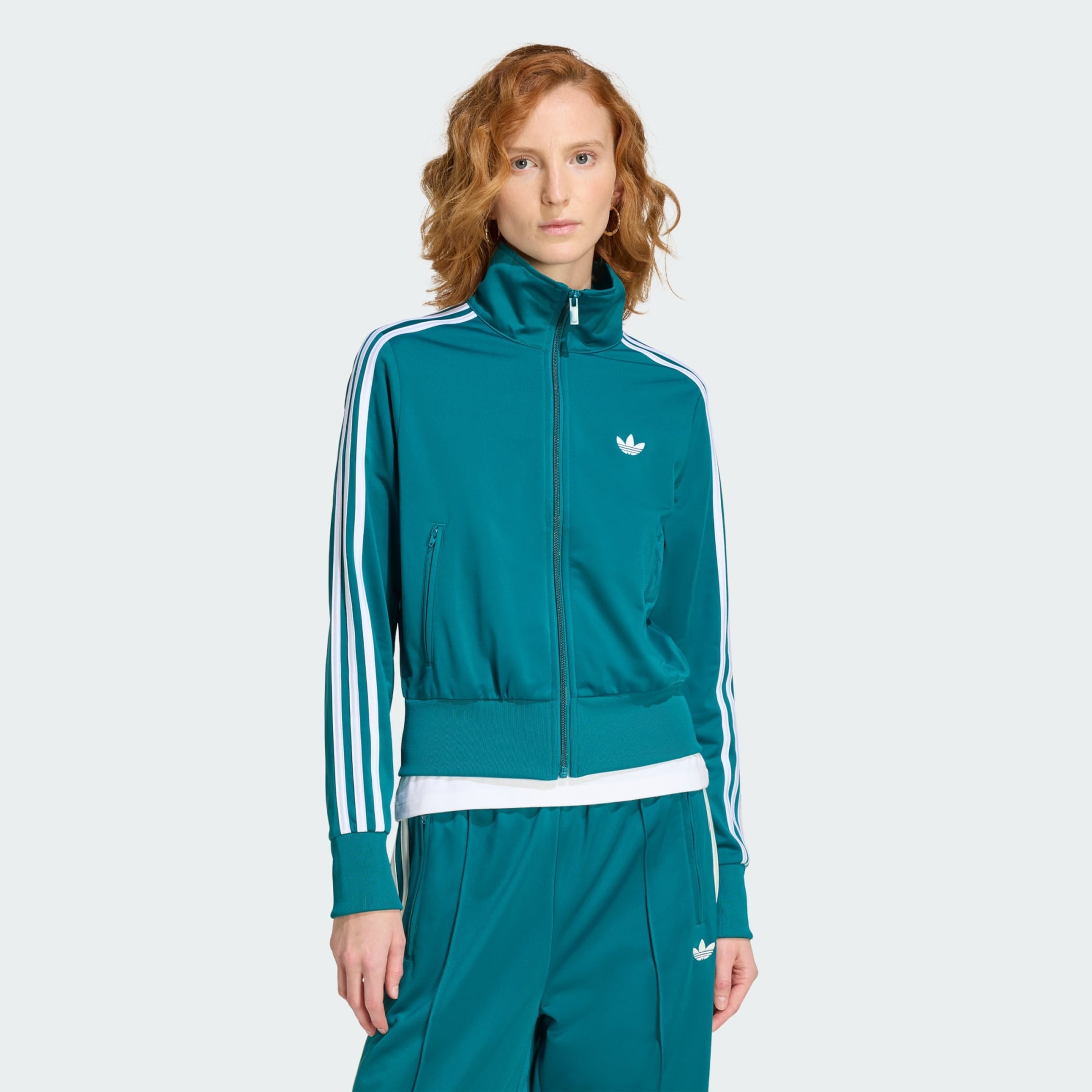 Adidas Originals Толстовка с молнией 'Firebird Classic' в цвете Petrol — фото 2
