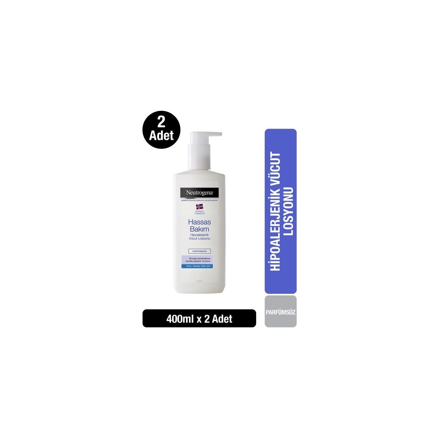 

Лосьон для тела без запаха Neutrogena Deep Moisture для чувствительной кожи, 2 упаковки по 400 мл