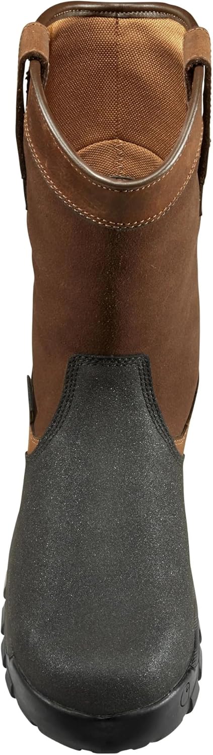 Рабочие ботинки Carhartt Men's CMF1721 Rugged Flex 11" Waterproof Composite Toe Wellington с металлической защитой, Brown Oil Tan/Black Coated — фото 2