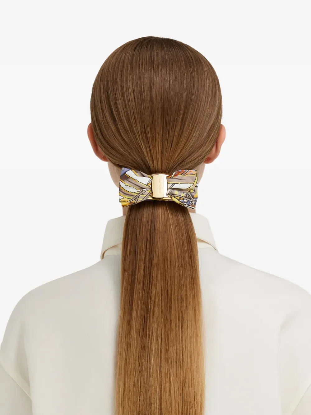 Заколка для волос с бантиком Ferragamo, золото — фото 4