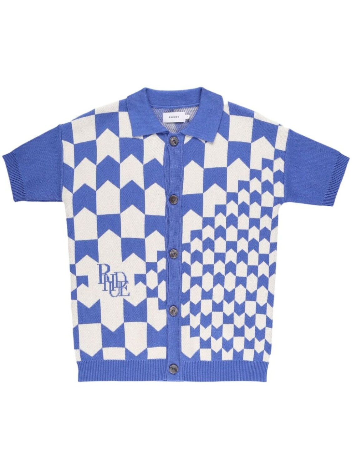

RHUDE рубашка поло Racing Checkered, синий