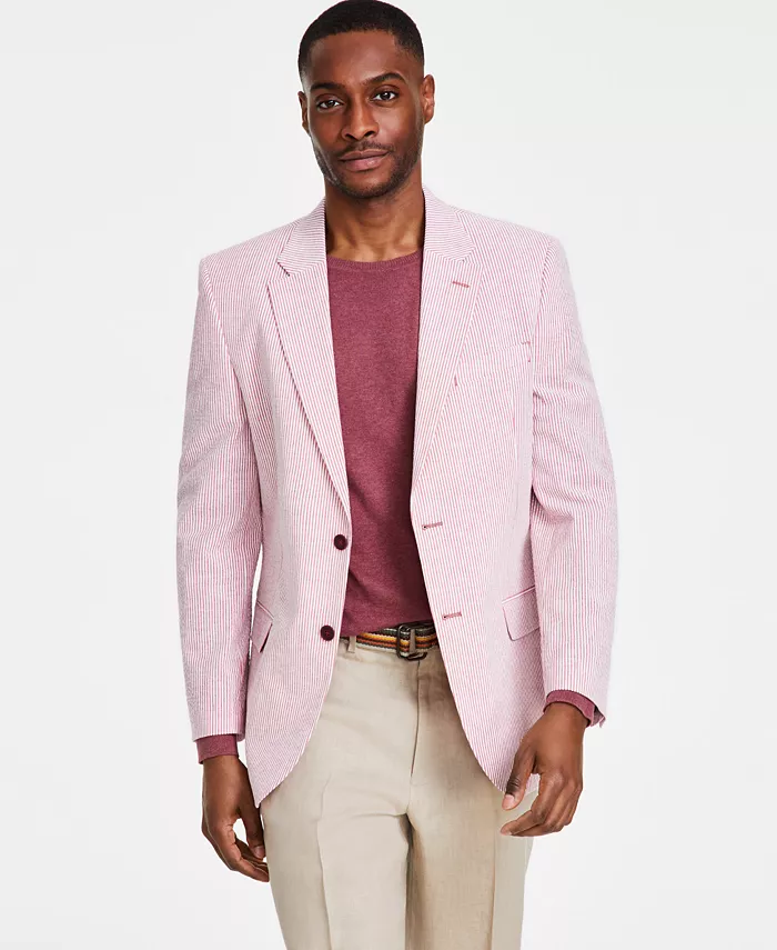 

Мужской спортивный пиджак Modern-Fit из ткани в полоску Nautica, красный