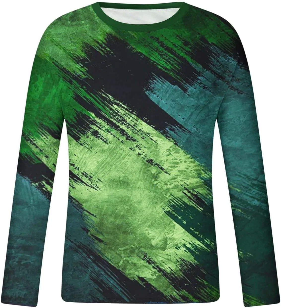 Спортивный топ с длинным рукавом, лодочкой и камуфляжным принтом, Generic, P-788 Army Lime Green — фото 4