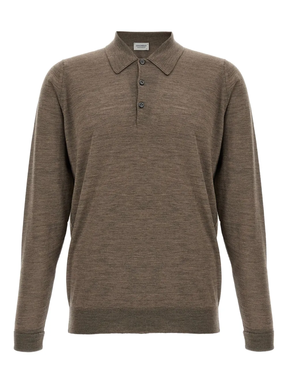

Свитер с воротником поло и манжетами John Smedley, коричневый