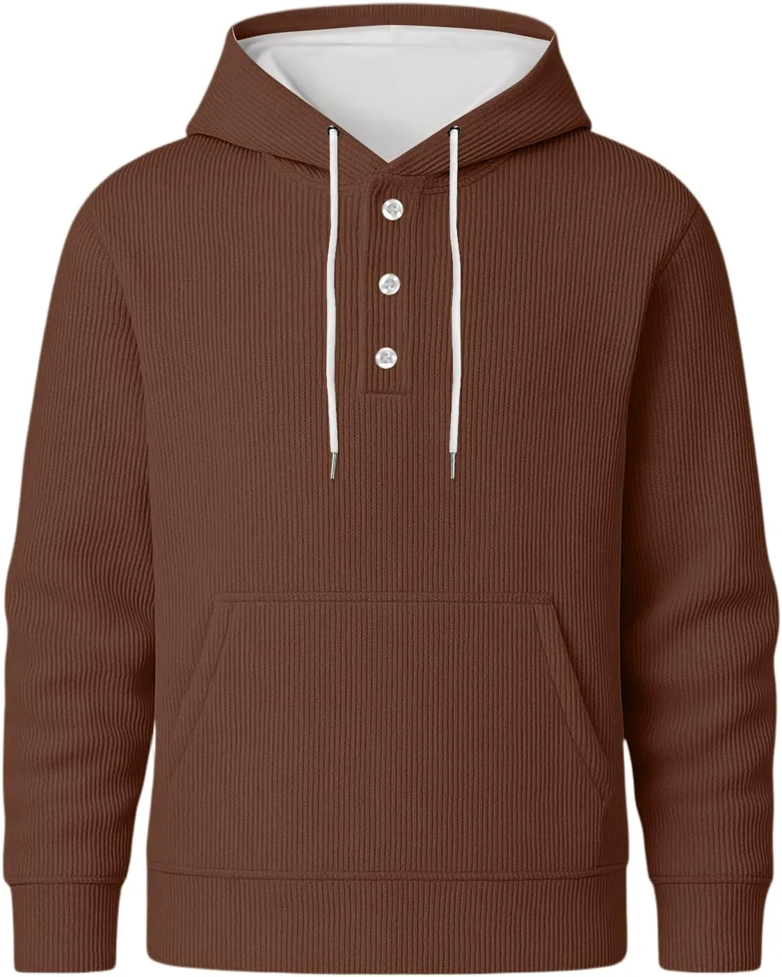 Мужской худи с капюшоном на шнурке, с карманами, Plus Size — фото 4