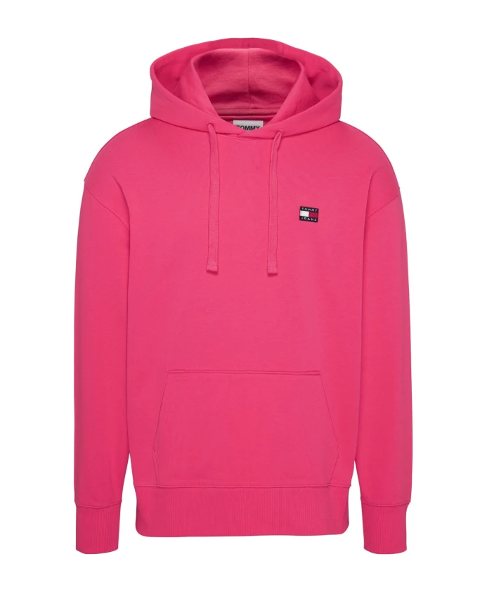 

Толстовка свободного кроя с хлопковой нашивкой. Tommy Jeans, розовый