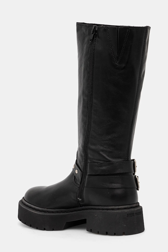Женские сапоги Steve Madden Gayet кожаные в байкерском стиле, черный — фото 3