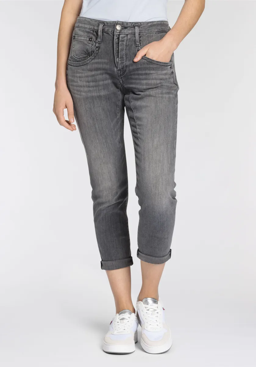 

Великолепные джинсы с 5 карманами "Shyra Cropped Denim Black Light" Herrlicher, цвет Meteroite