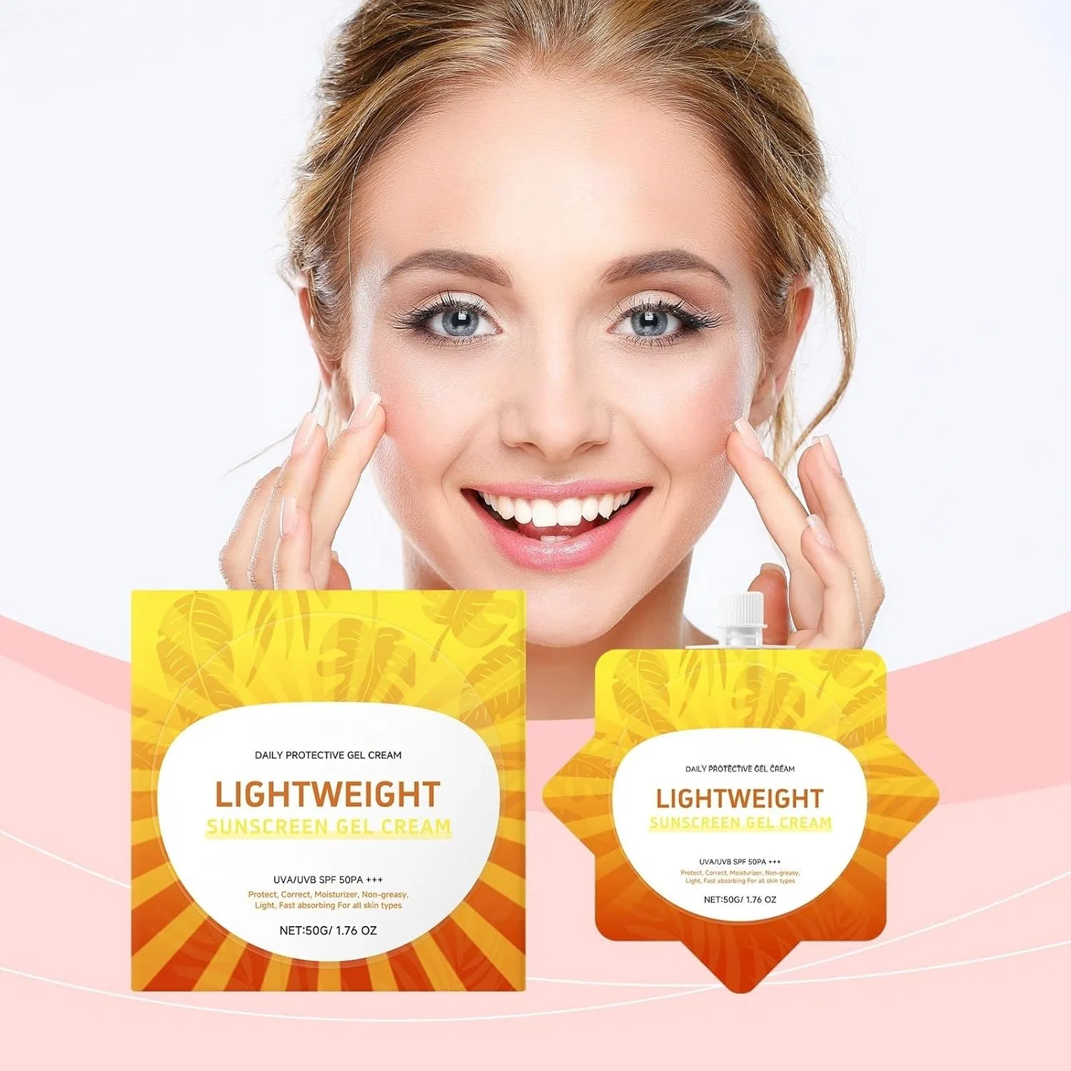 Солнцезащитный гель SPF 50+ Generic, 50 мл, оранжевый — фото 3
