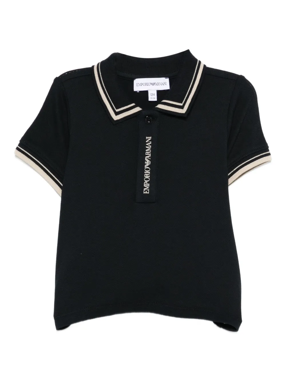 

Рубашка поло с полосками на воротнике Emporio Armani Kids, синий