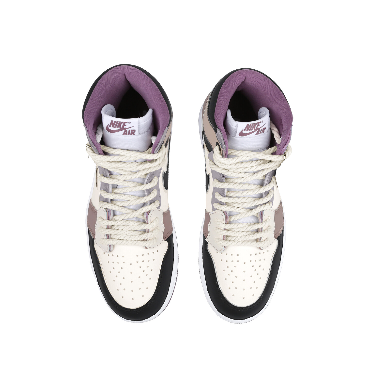 Кроссовки Air Jordan 1 Vintage Basketball Shoes Unisex High-top Black/Brown/White, черный/белый/коричневый — фото 3