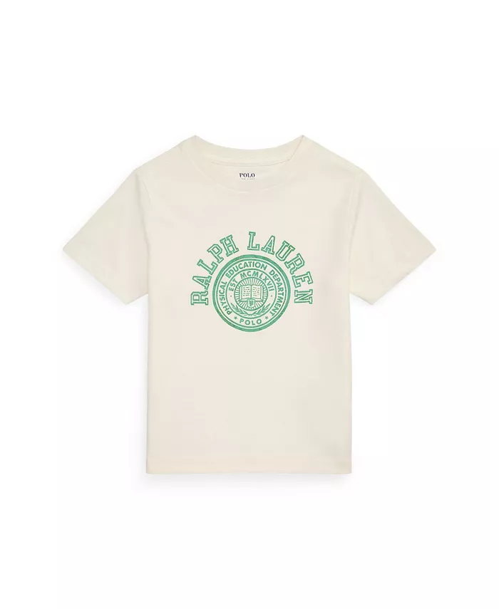 

Футболка с логотипом для малышей и мальчиков Polo Ralph Lauren, слоновая кость/кремовый