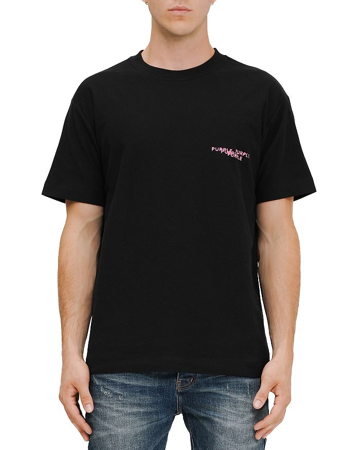 

Футболка с логотипом и фактурой Purple Brand, черный