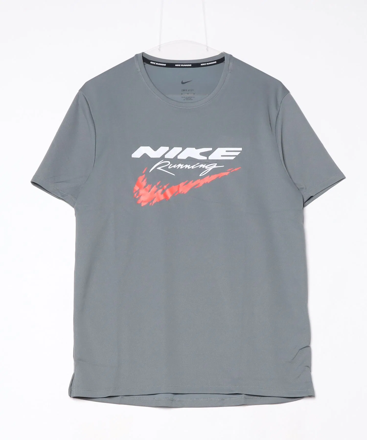Мужская футболка Nike DF UV RN Energy Miler с принтом серая