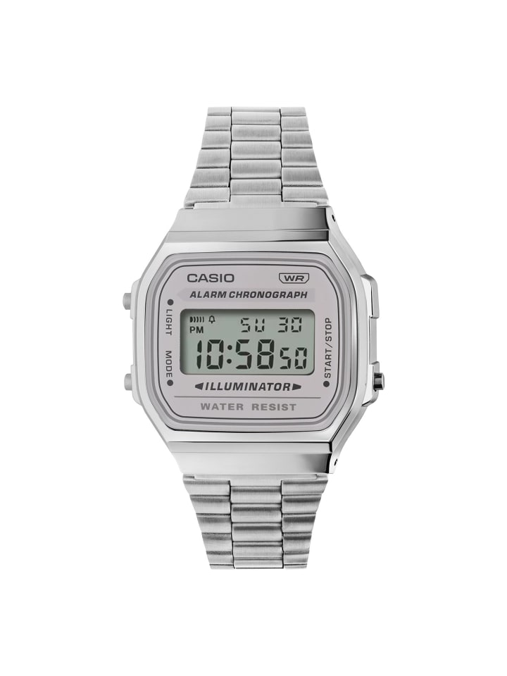 

Часы Casio с кварцевым механизмом и стальным корпусом, серебристого цвета