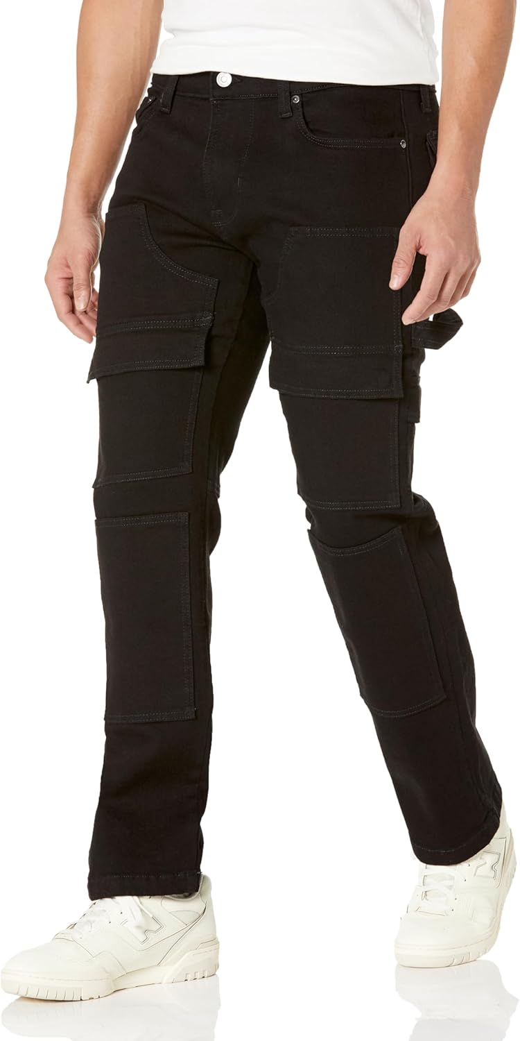 

GUESS мужские утилитарные карго-джинсы, Rinsed Black