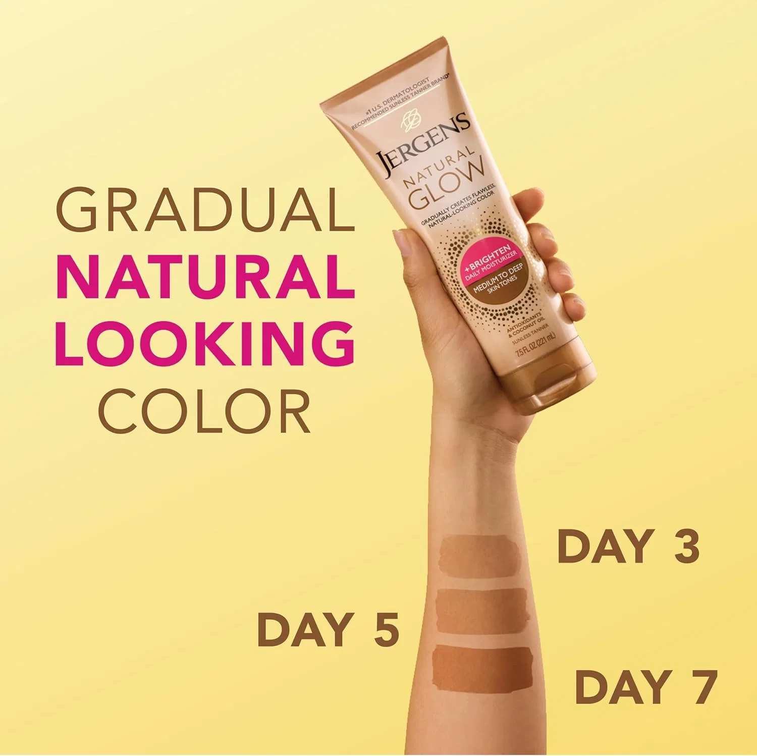 Лосьон для загара Jergens Natural Glow Revitalizing, Medium/Tan, 221 мл — фото 4