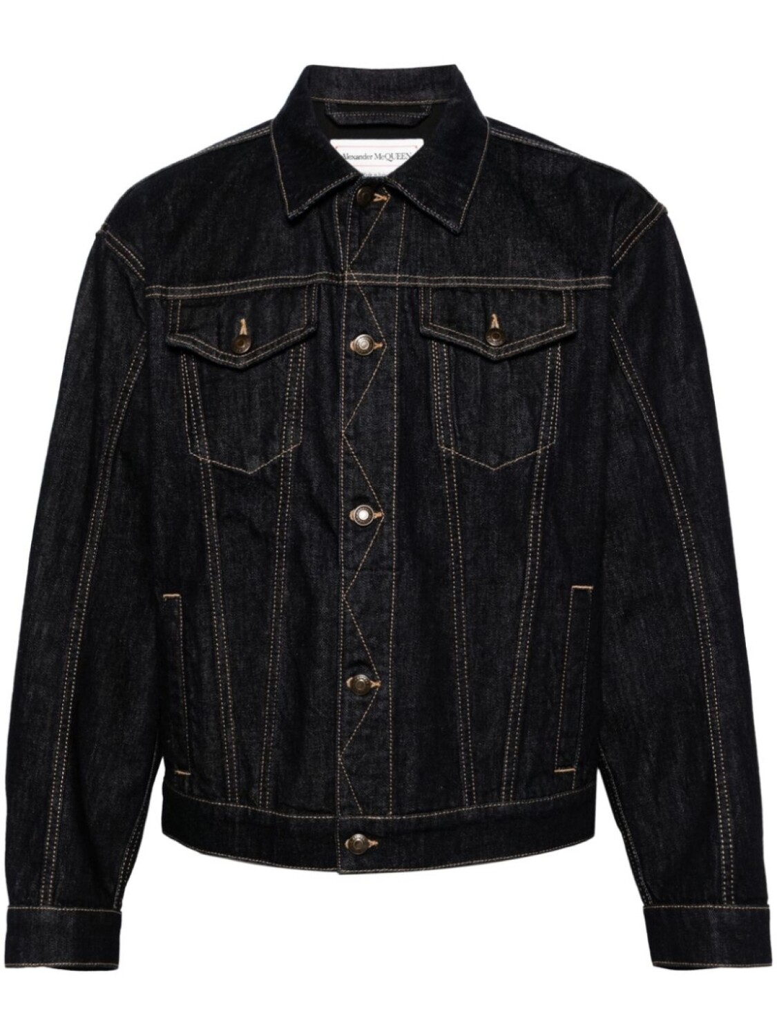 

Alexander McQueen джинсовая куртка с косым воротником, синий