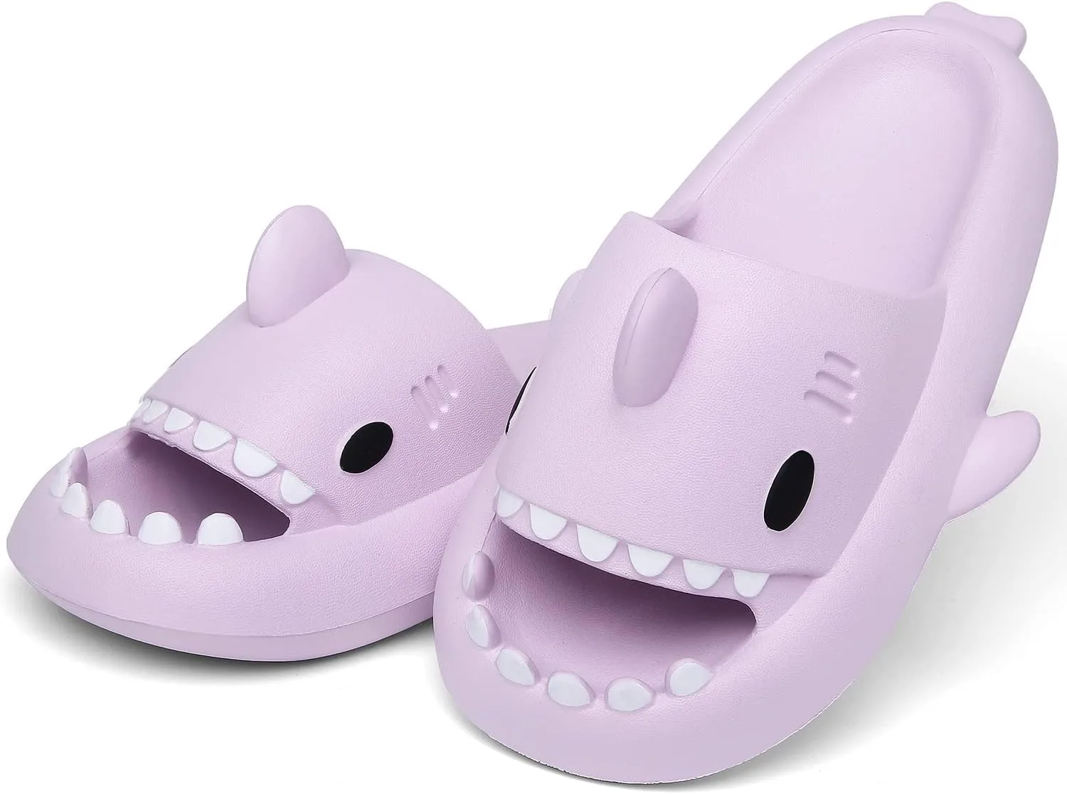 

Мужские и женские шлепанцы с изображением акулы Cloud, летние открытые сандалии с мягкой толстой подошвой, противоскользящие, для пляжа, бассейна и душа INMINPIN, фиолетовый