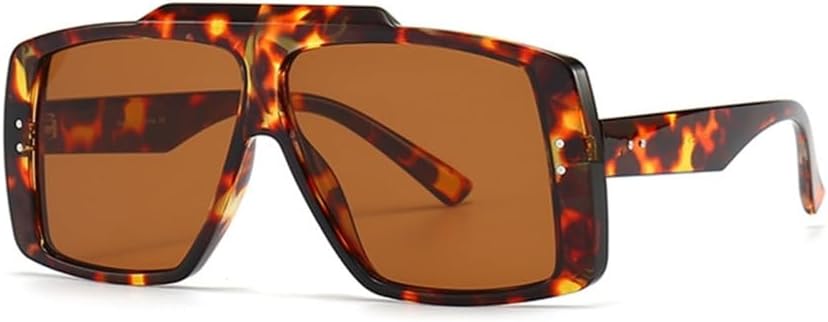 

Солнцезащитные очки неправильной формы для женщин, большие солнцезащитные очки для женщин в винтажном стиле с заклепками и градиентным переходом цвета HDUBFY, Leopard Tea