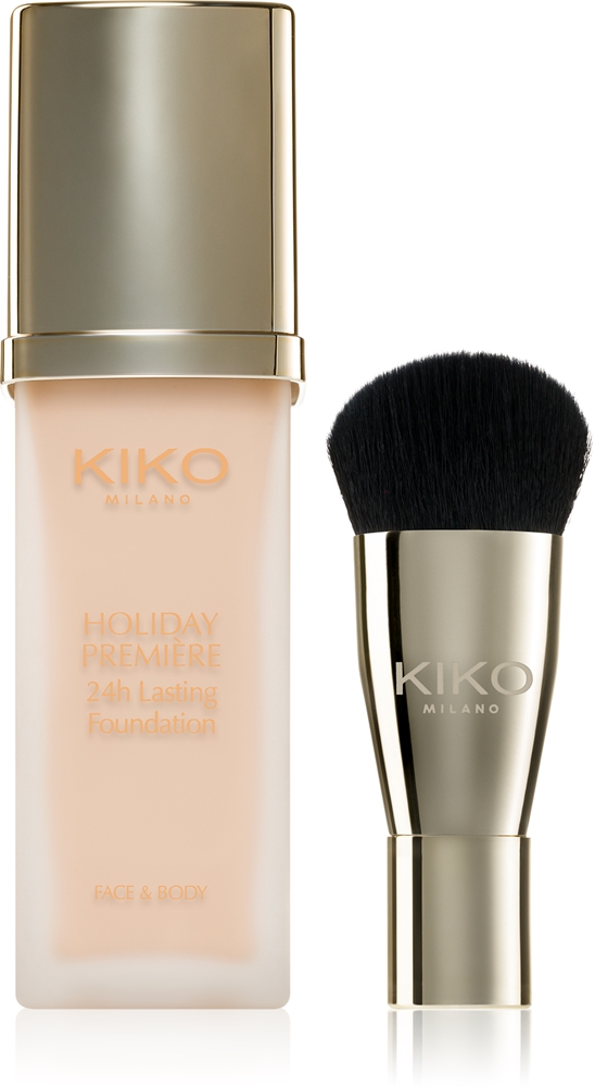

Водостойкая жидкая тональная основа Holiday Premiere 24h Lasting Foundation с кисточкой Kiko Milano, atspalvis 01 porcelain 28 мл
