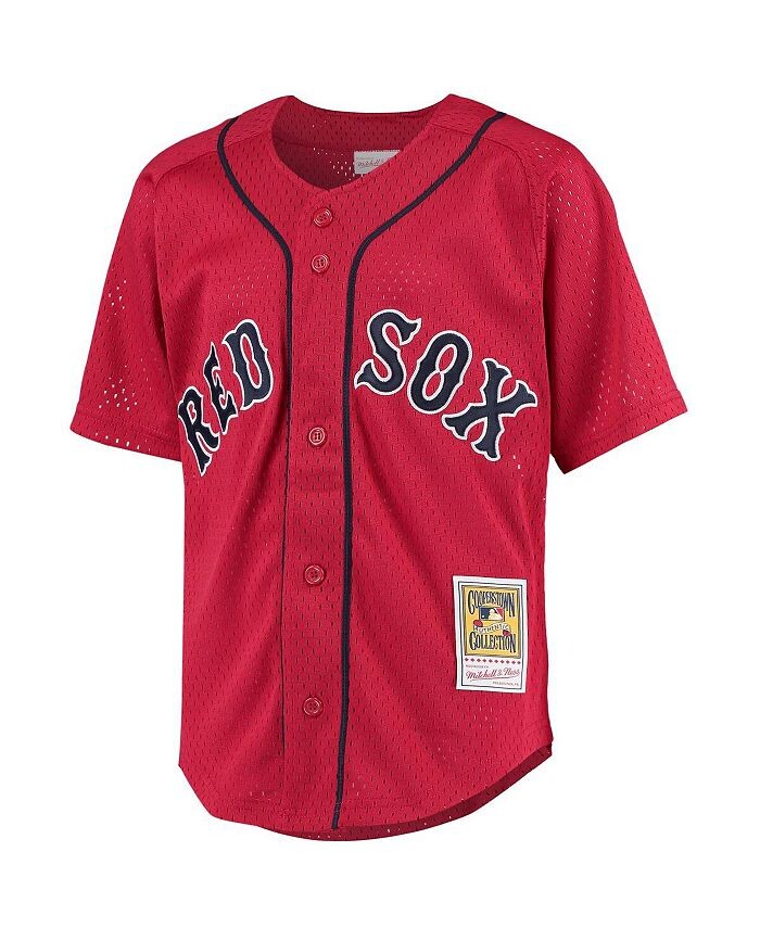 Джерси Дэвида Ортиса Big Boys Red Boston Red Sox Cooperstown Collection для тренировки ватина Mitchell & Ness, красный — фото 2