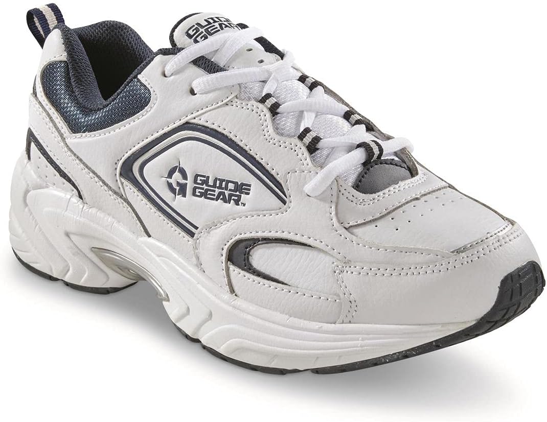 

Мужские кроссовки Guide Gear на шнуровке для ходьбы, удобная обувь для работы и повседневной носки, белый/синий/темно-синий