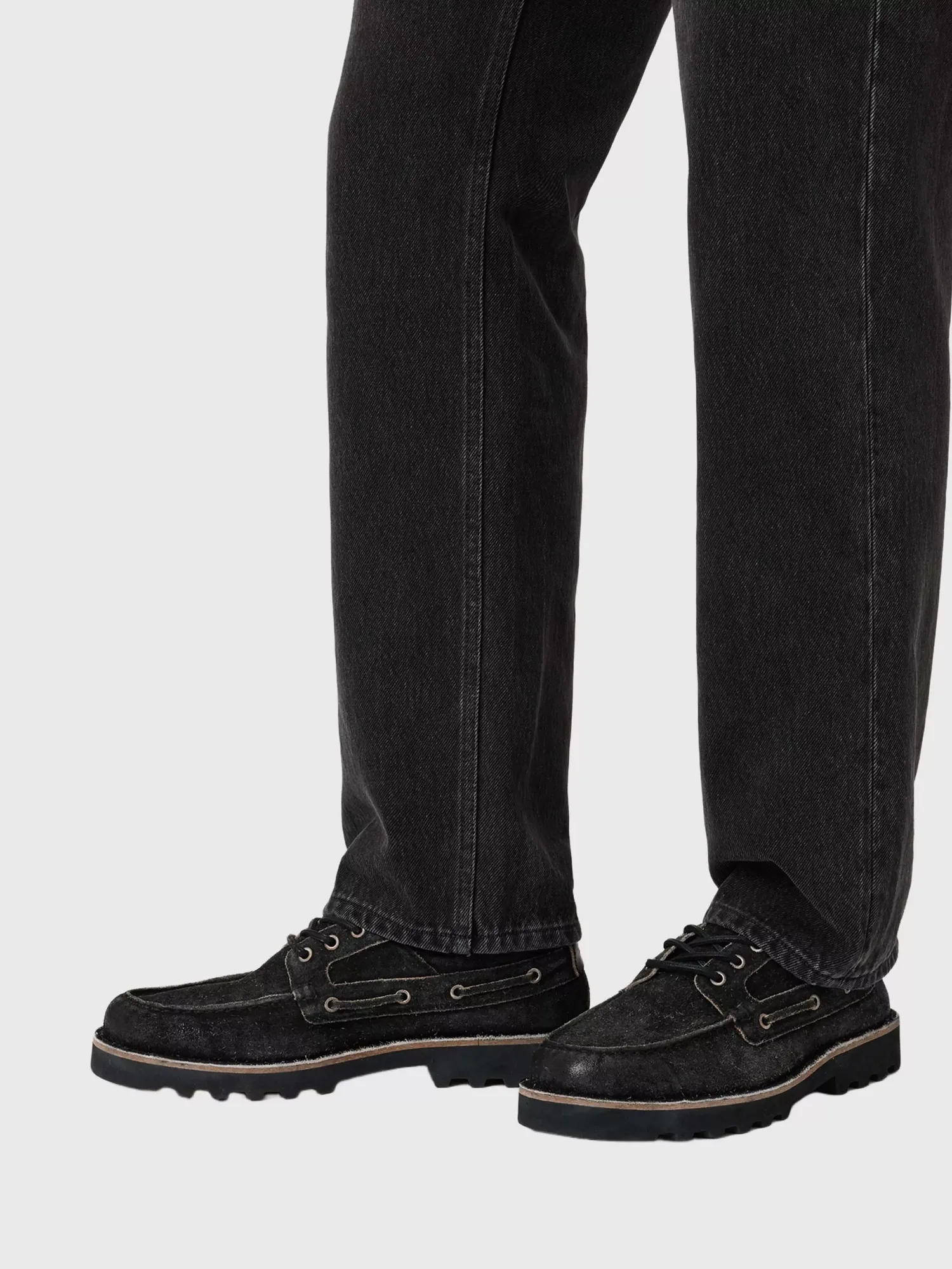 Замшевые лодочные туфли Skiff, серо-угольные AllSaints — фото 2