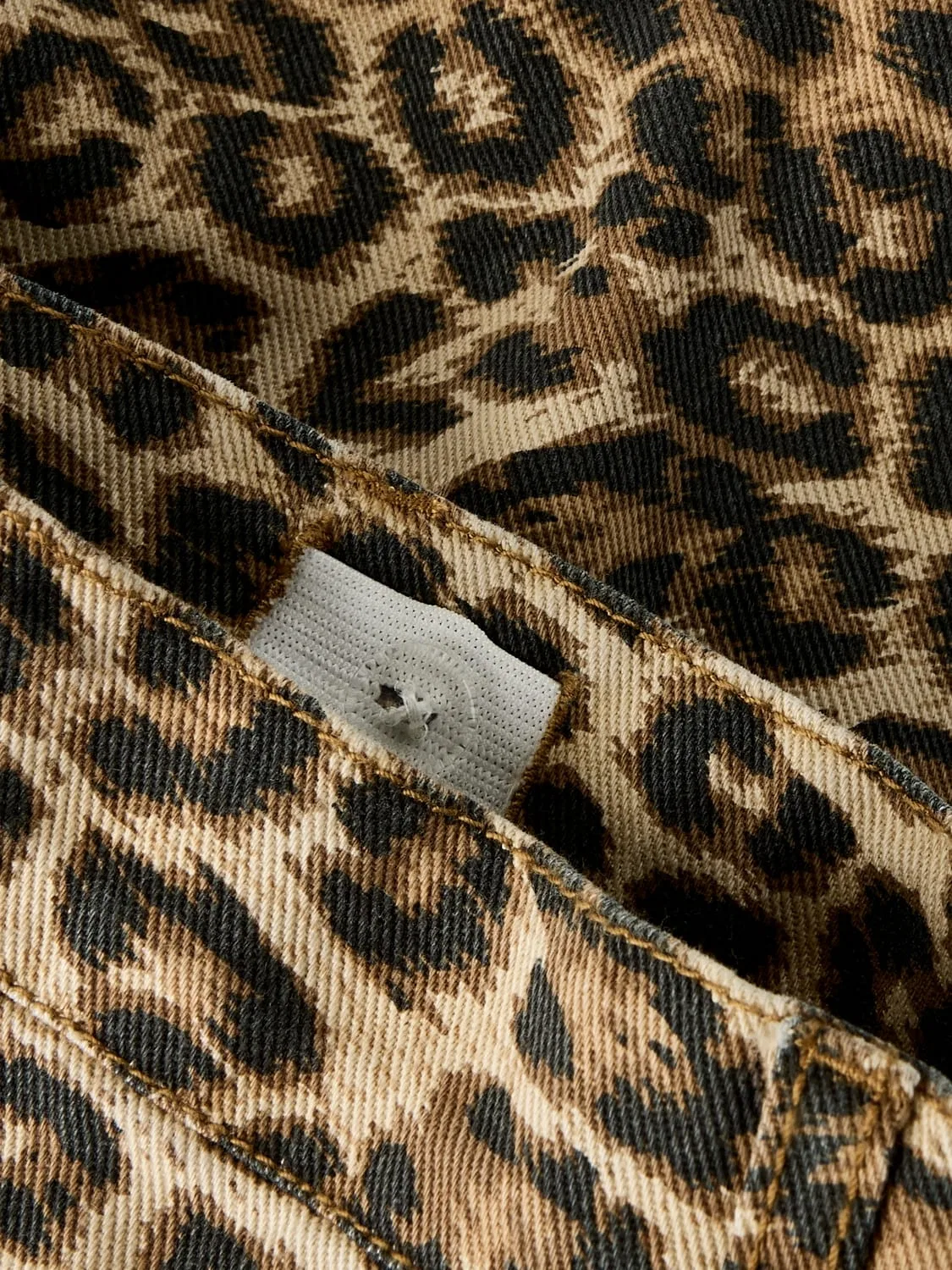 Шорты из твила с леопардовым принтом, Name it, silver mink — фото 4
