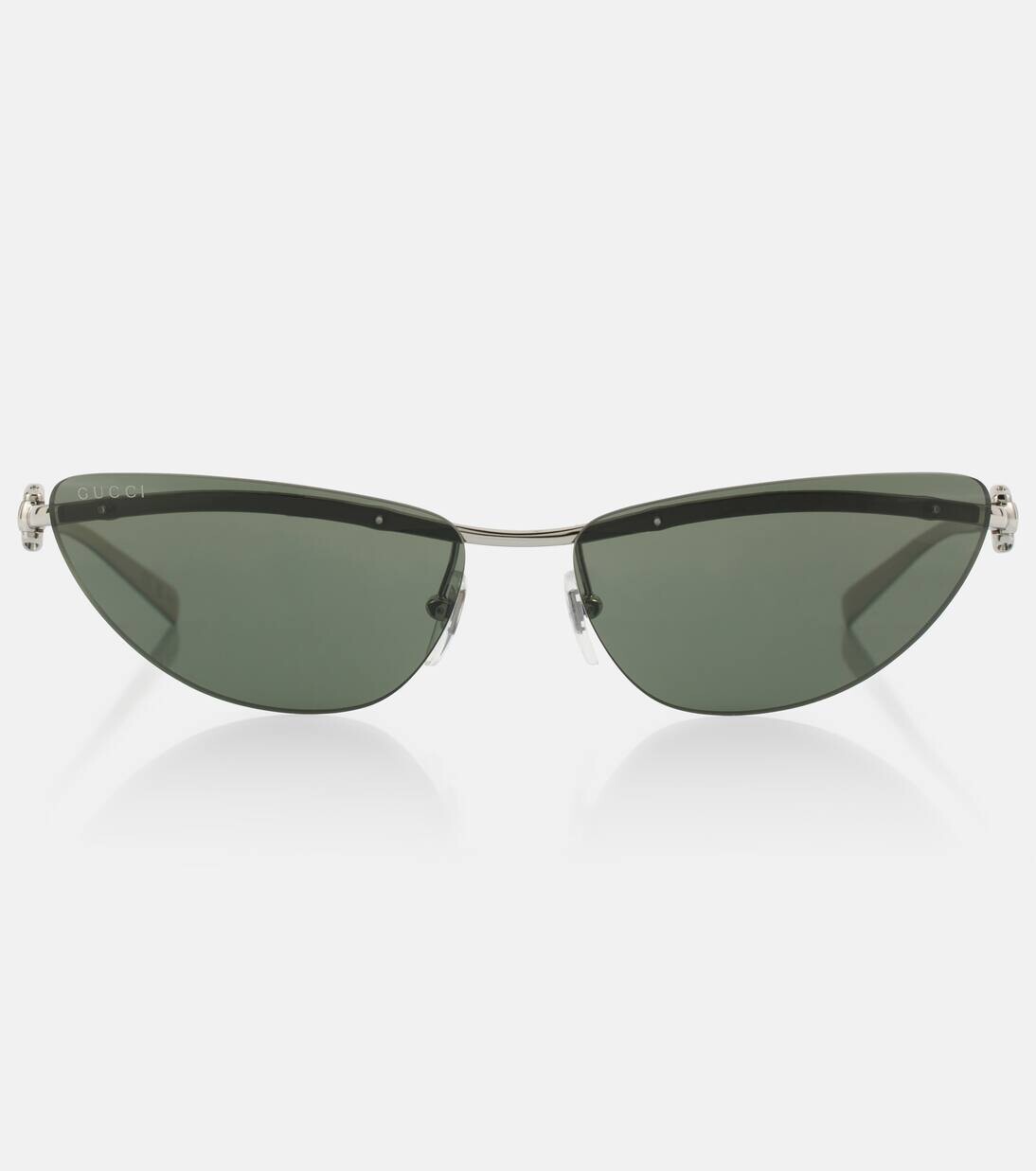 

Солнцезащитные очки Horsebit «кошачий глаз» Gucci, цвет silver-silver-grey