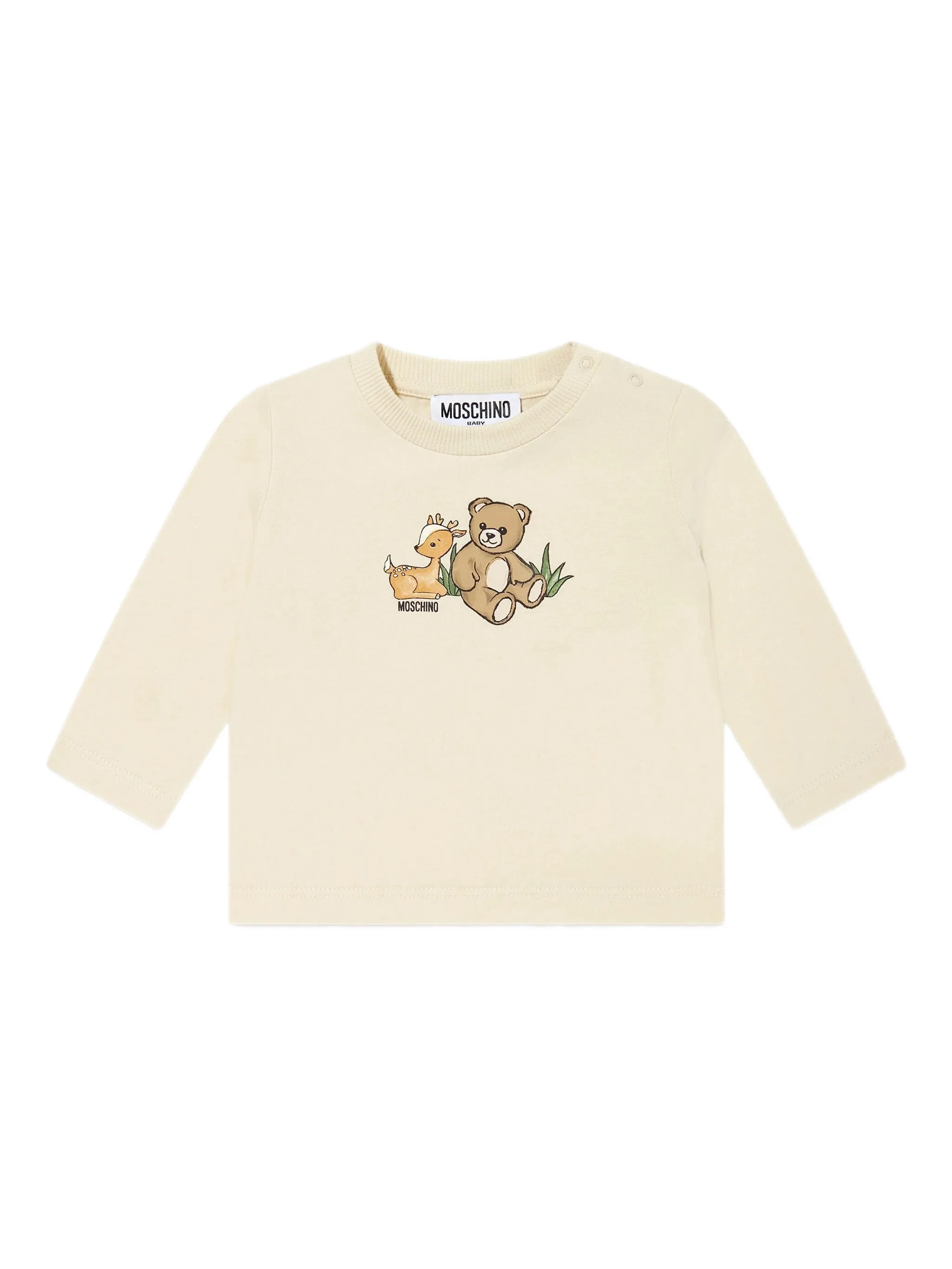 

Футболка с круглым вырезом Moschino Kids, бежевый