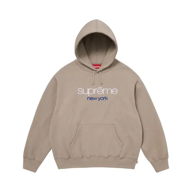 Толстовка Supreme Classic Logo Hooded Sweatshirt 'Taupe'