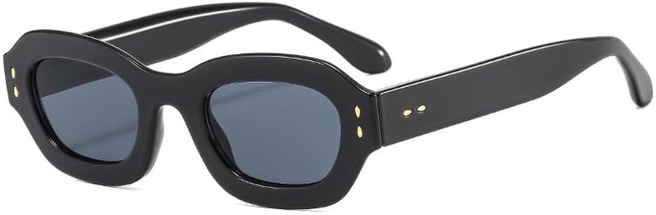 

Популярные модные солнцезащитные очки квадратной формы с многоугольными линзами для женщин, защита от ультрафиолета UV400, ретро-стиль, декор с заклепками, модные мужские солнцезащитные очки сине-зеленого цвета SKFGNX, Black Grey