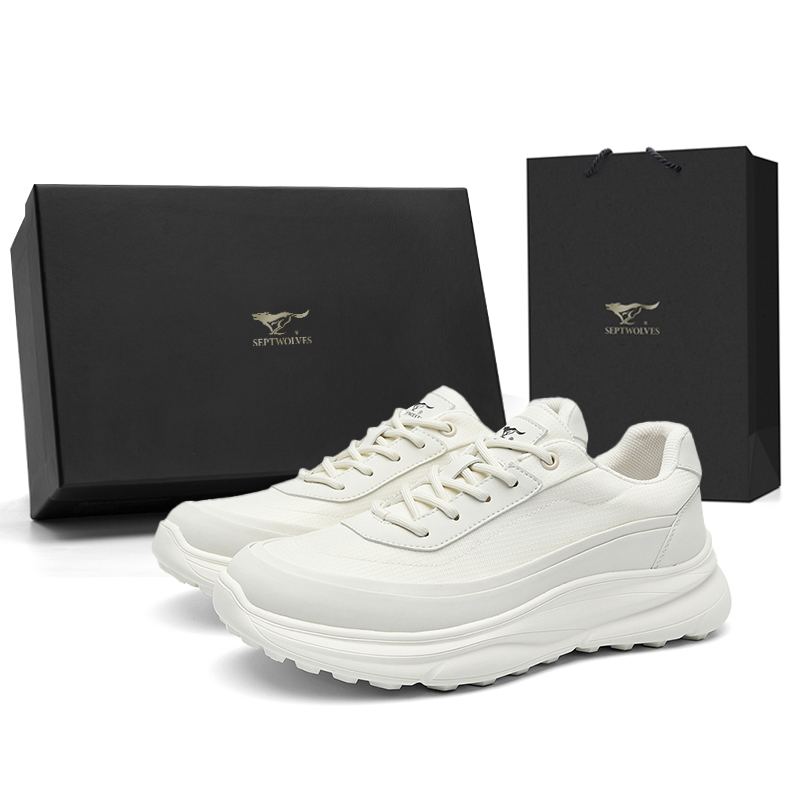 

SEPTWOLVES Мужские белые кеды на низком ходу, цвет White (Standard Leather Shoe Size)