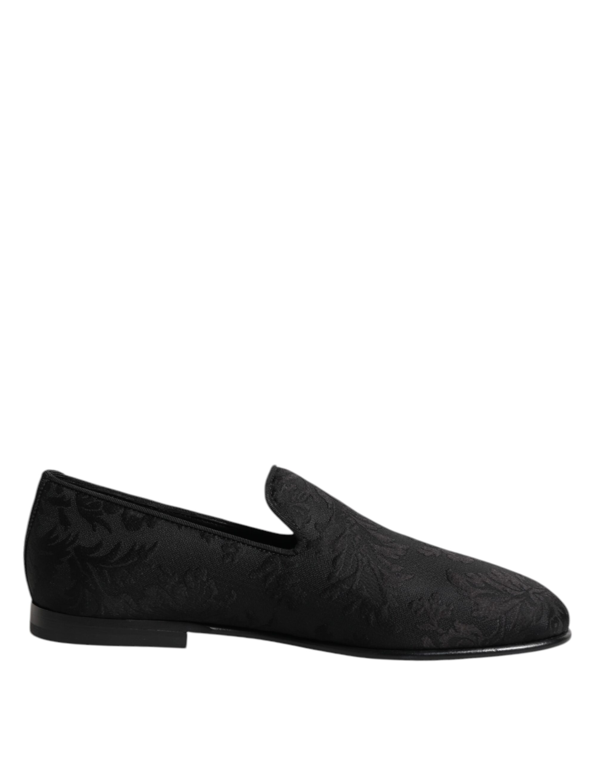 Черные цветочные парчовые лоферы мужские туфли Dolce & Gabbana, черный