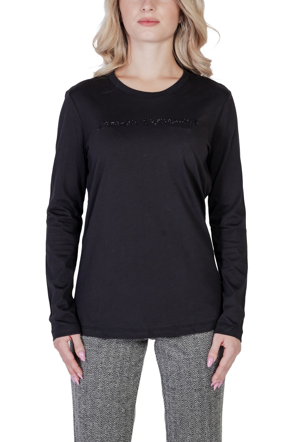 

Лонгслив женский Armani Exchange с логотипом бренда, черный