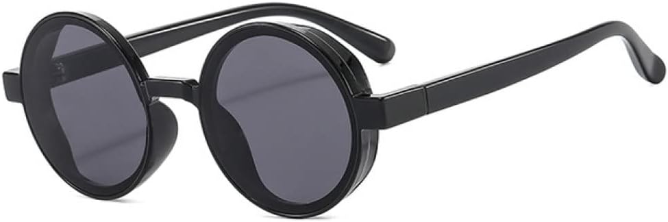 

Популярные круглые солнцезащитные очки 2027 года для женщин в стиле ретро-панк, модные желто-оранжевые солнцезащитные очки для мужчин, защита от УФ-излучения UV400 MTZJH, Black Grey