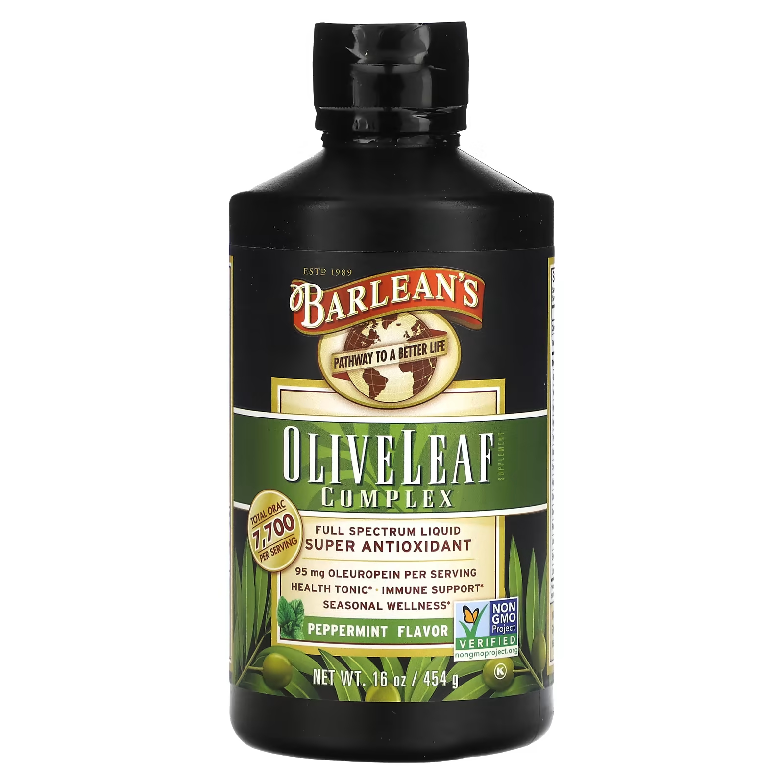 

Лист оливы Barlean's Olive Leaf Complex со вкусом перечной мяты, 454 г