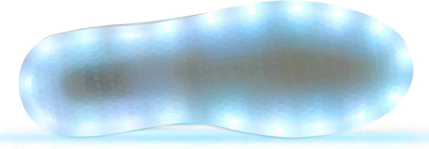 Унисекс светящиеся кроссовки с LED-подсветкой - модные светящиеся кеды, дышащие, с USB-зарядкой для мужчин и женщин Oekla, белый — фото 4