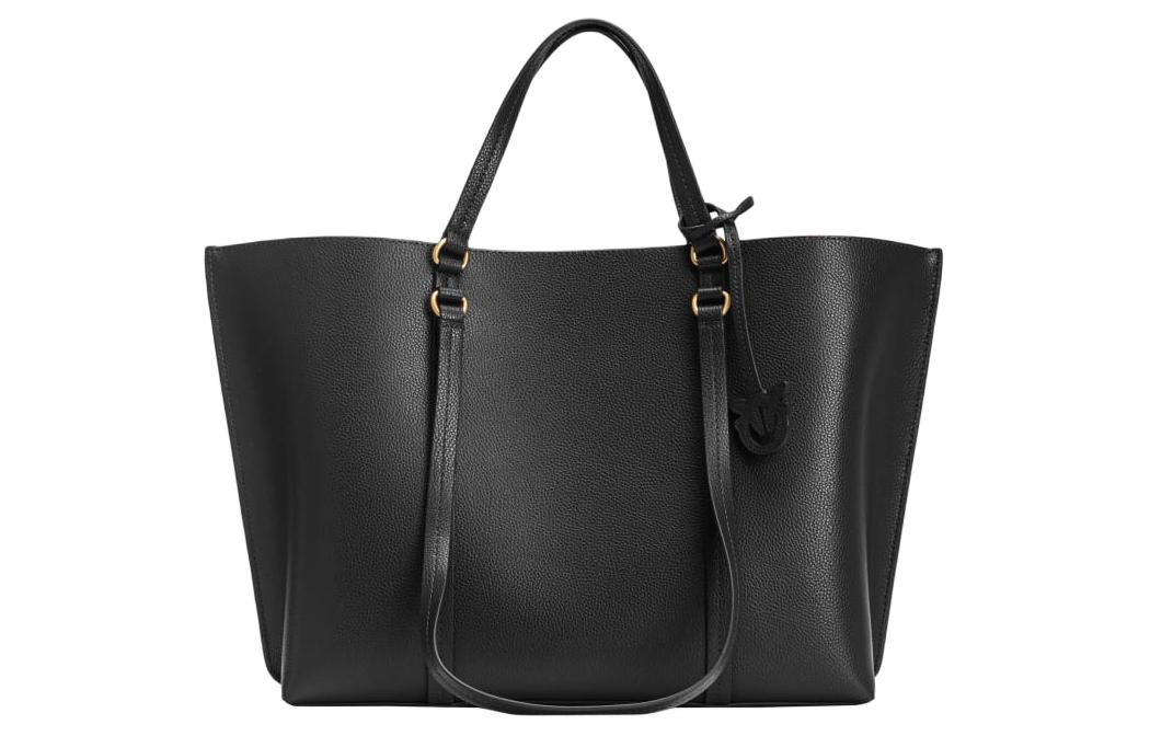 

PINKO Кожаная сумка-шоппер через плечо большая женская черная