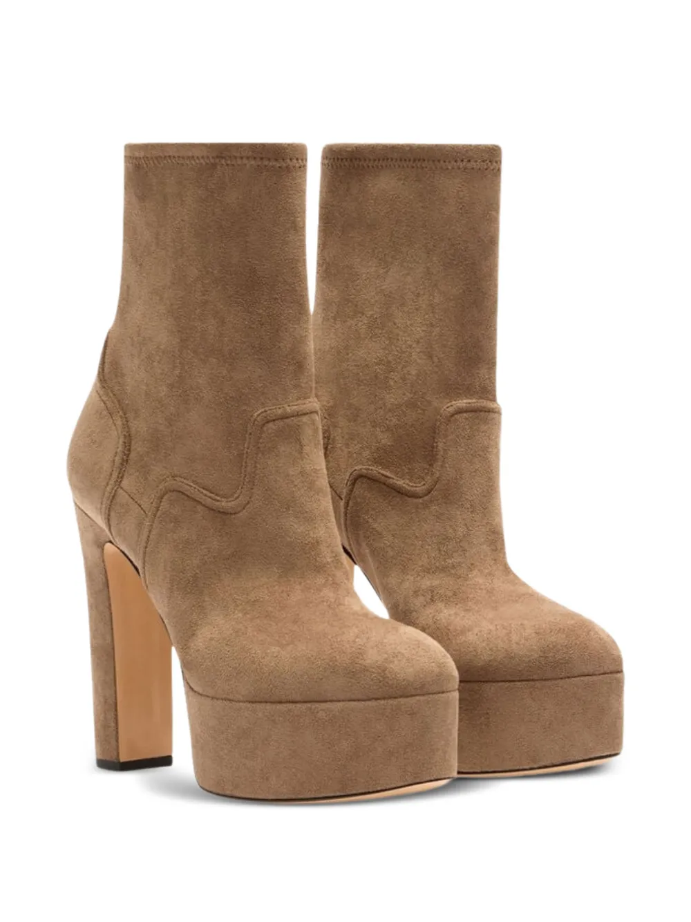 Ботильоны Patty 130 на платформе Casadei, коричневый — фото 2