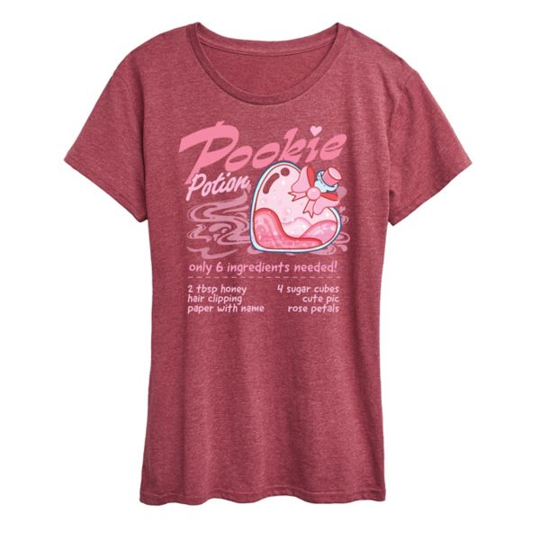 

Женская футболка с принтом «Pookie Potion» Unbranded, красный